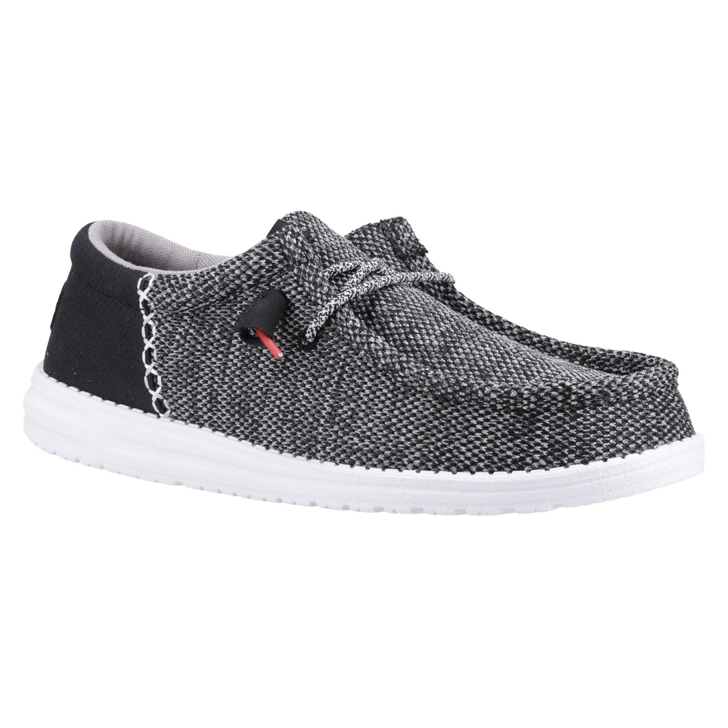 HEYDUDE Men's Wally Funk Open Mesh Shoe in Black/White
