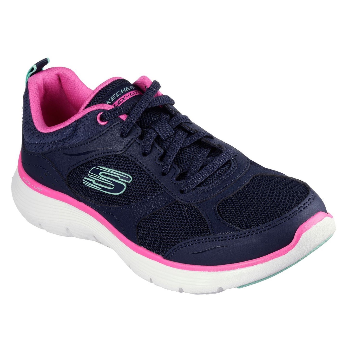 Skechers Women's Flex Appeal 5.0 Fresh Touch Trainers in Navy/Hot Pink