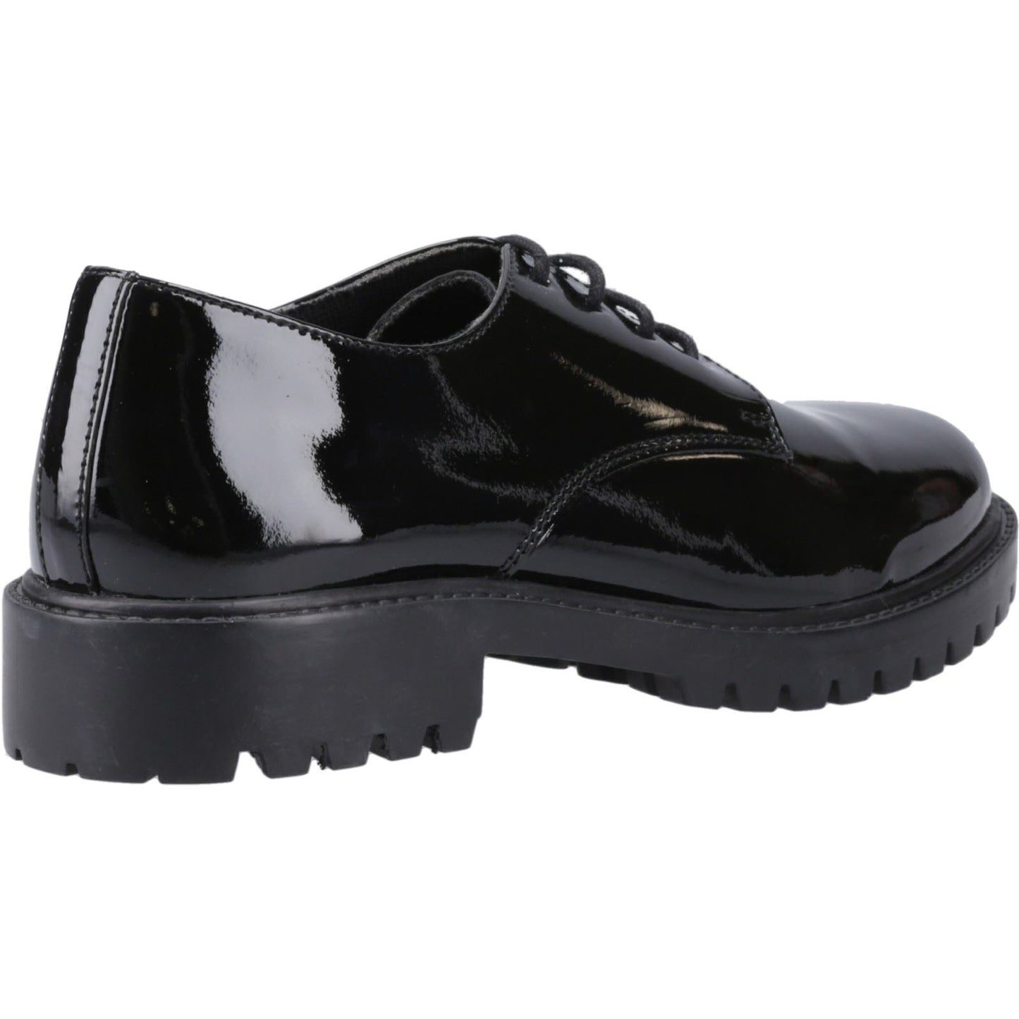 Hush Puppies Aubrey Leather Youth Black Derby Shoes