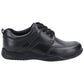 Hush Puppies Harvey Youth Boys Black Leather Lace-Up Shoes