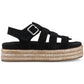 Hush Puppies Rosetta Gladiator Leather Women's Black/Tan Sandals