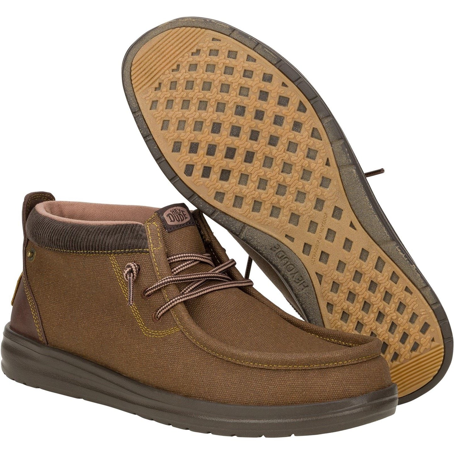 HEYDUDE Men's Wally Mid GripR Boots in Dark Brown