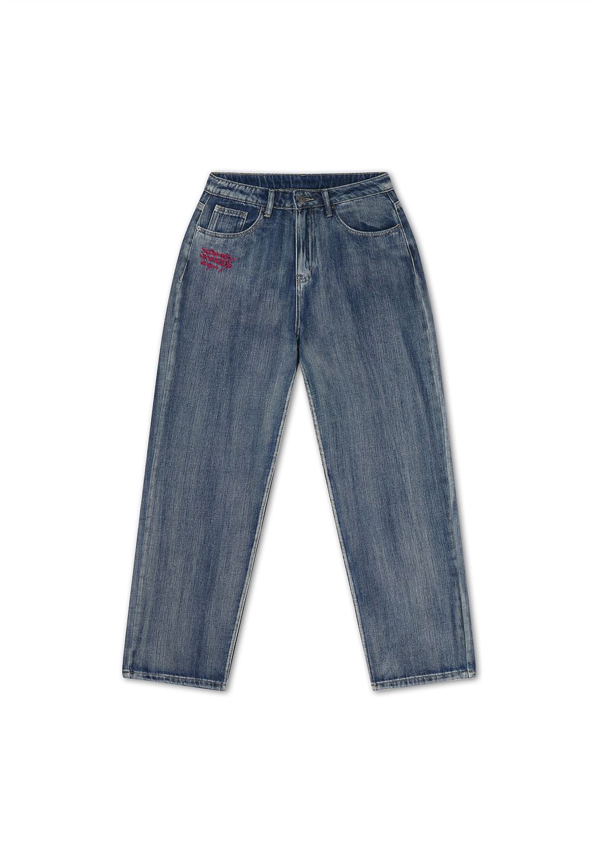 Ed Hardy Crawling Dragon Washed Women's Mid Blue Jeans