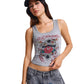 Ed Hardy In Memory of When I Cared Fitted Women's Grey Vest Top