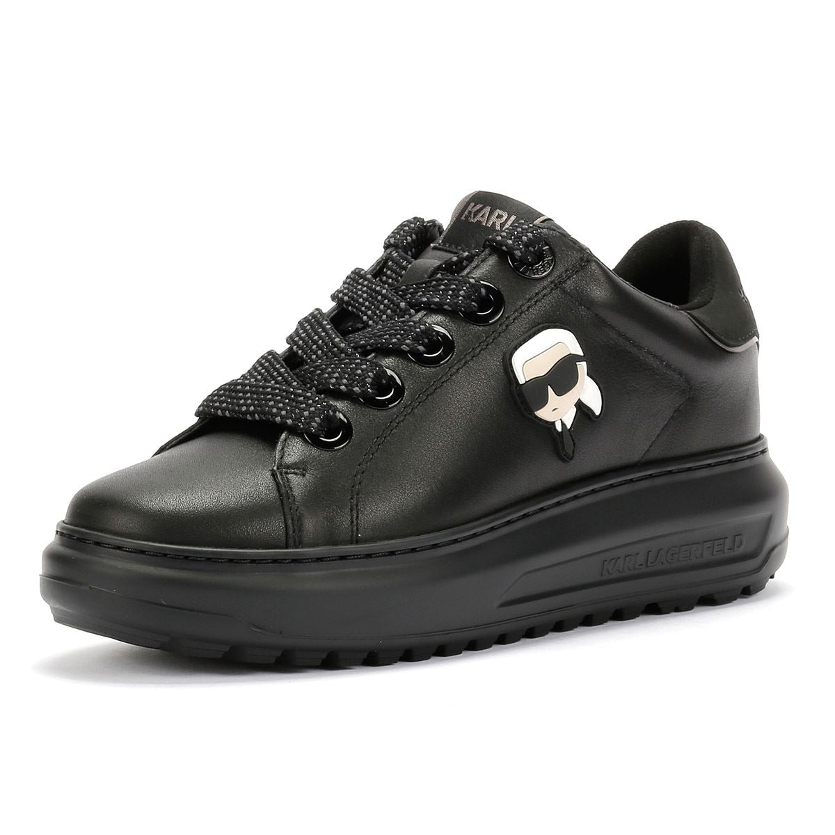 Karl Lagerfeld Kapri Lug Karl NFT Lo Lace Leather Women's Black Trainers