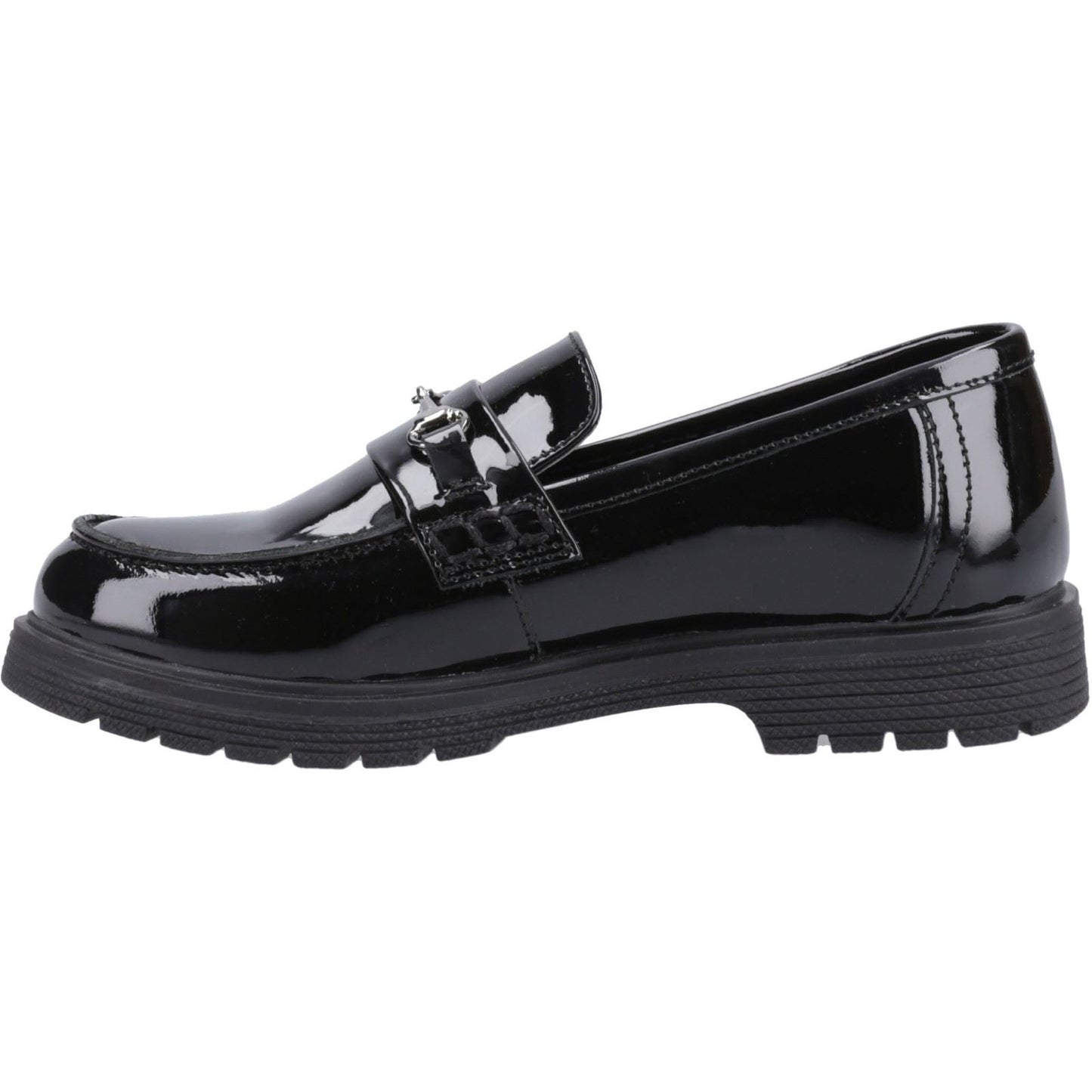 Hush Puppies Lydia Patent Leather Youth Black Loafers