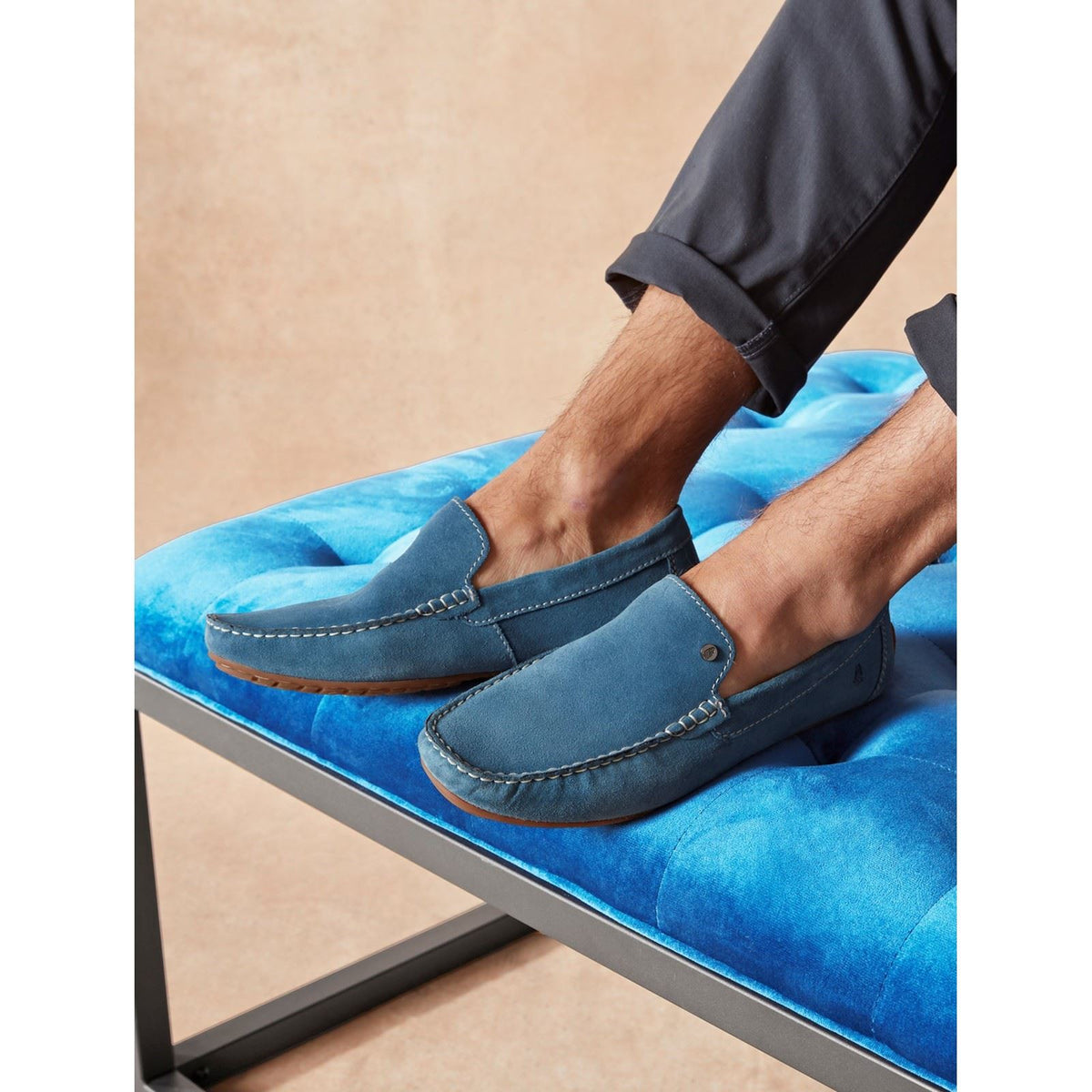Hush Puppies Ralph Suede Leather Men's Blue Loafers