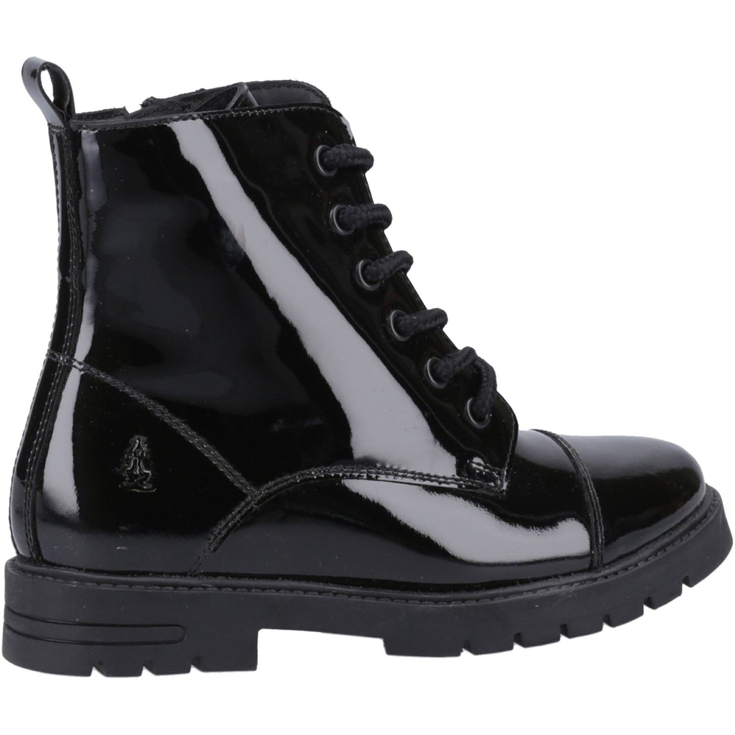 Hush Puppies Lauren Patent Leather Youth Black Boots