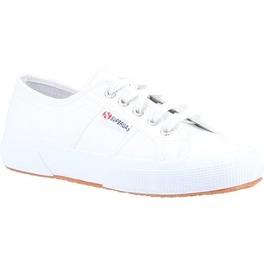 Superga Women's 2750 Tumbled Leather Shoe in White