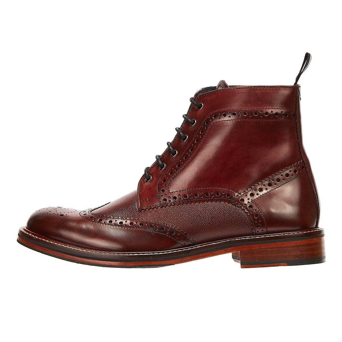 Ben Sherman - BS12604 MENS ALFRED BROGUE BOOT BURGUNDY