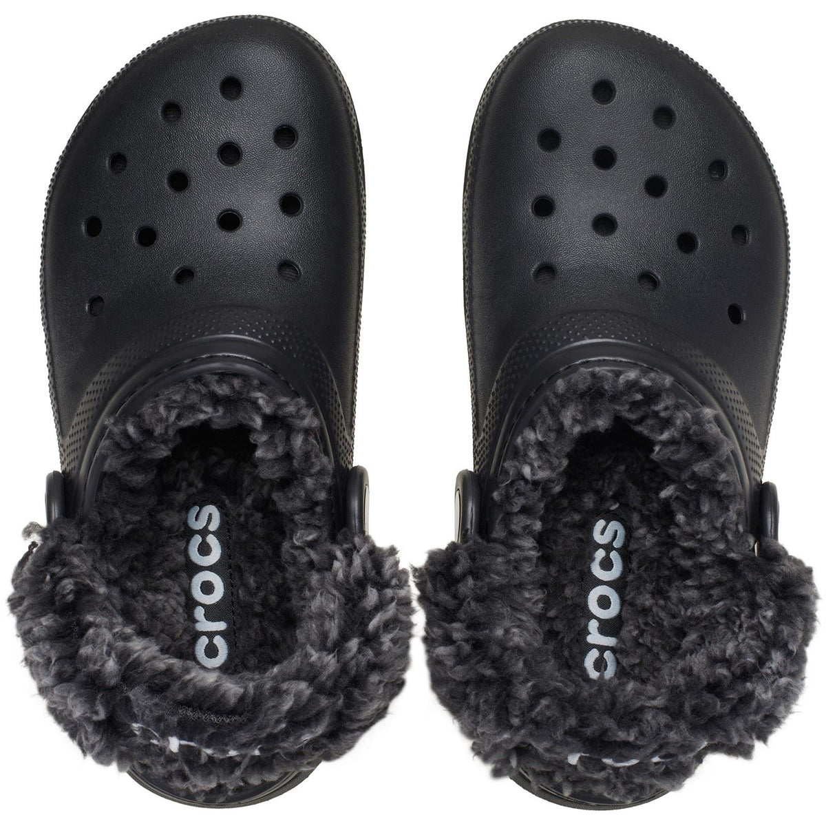 Crocs Classic Fleece Lined Textile Blend Unisex Kid's Black Slippers