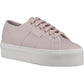 Superga Women's 2790 Tumbled Leather Trainer in Pink Almond