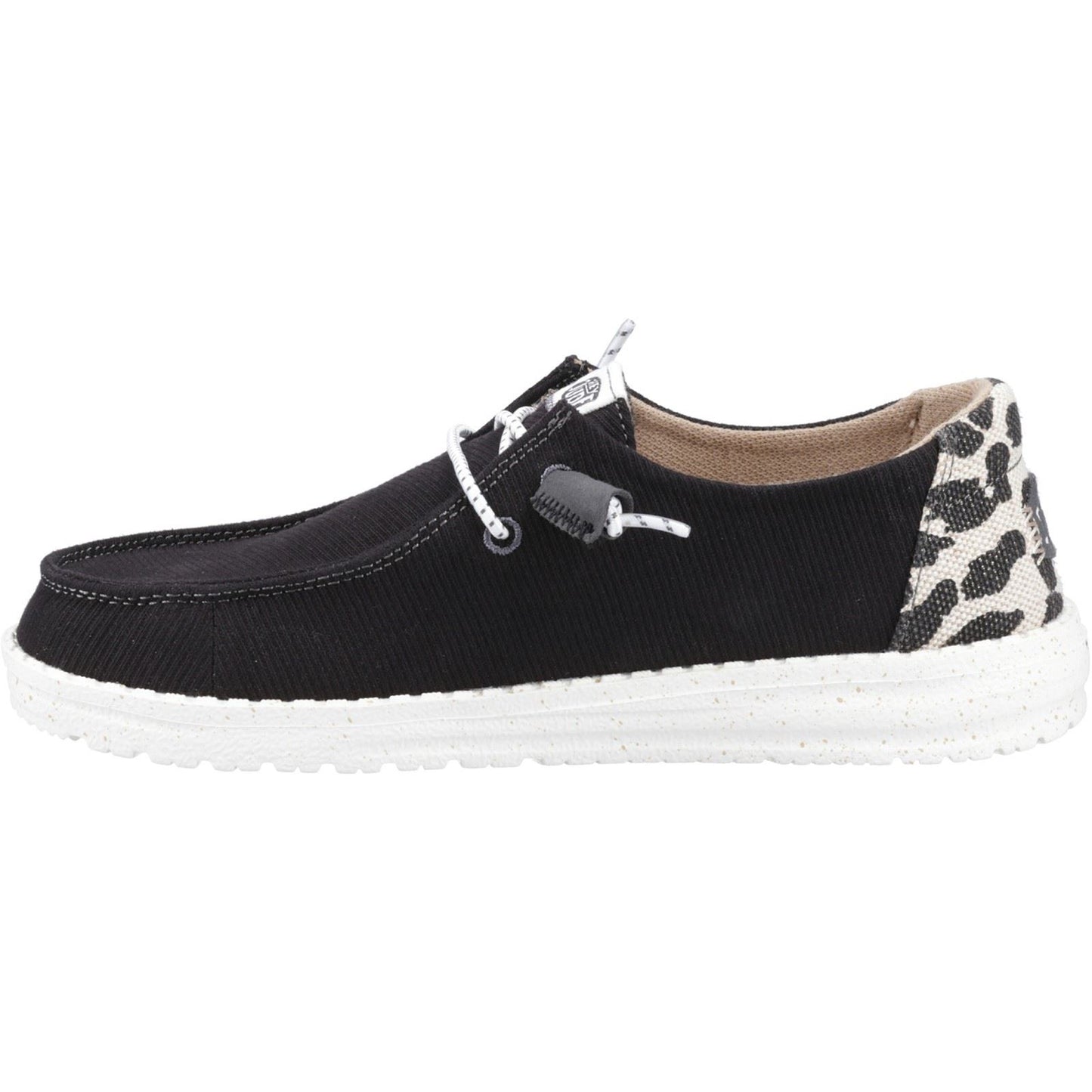 HEYDUDE Women's Wendy Leopard Shoe in Black/Leopard