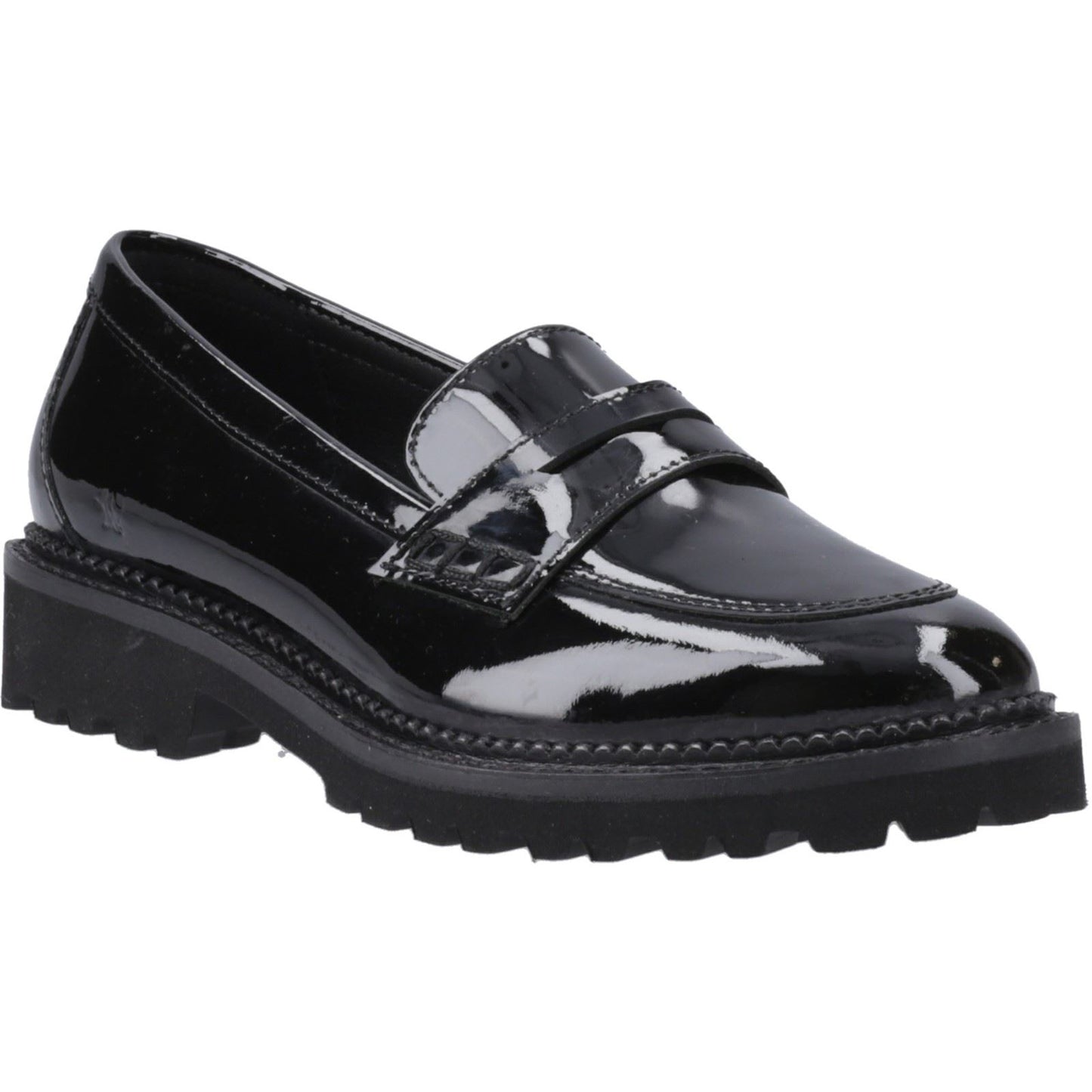 Hush Puppies Grazia Patent Leather Junior Black Loafers