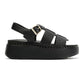 FitFlop GEN-FF Max Fisherman Tumbled Leather Women's Black Sandals