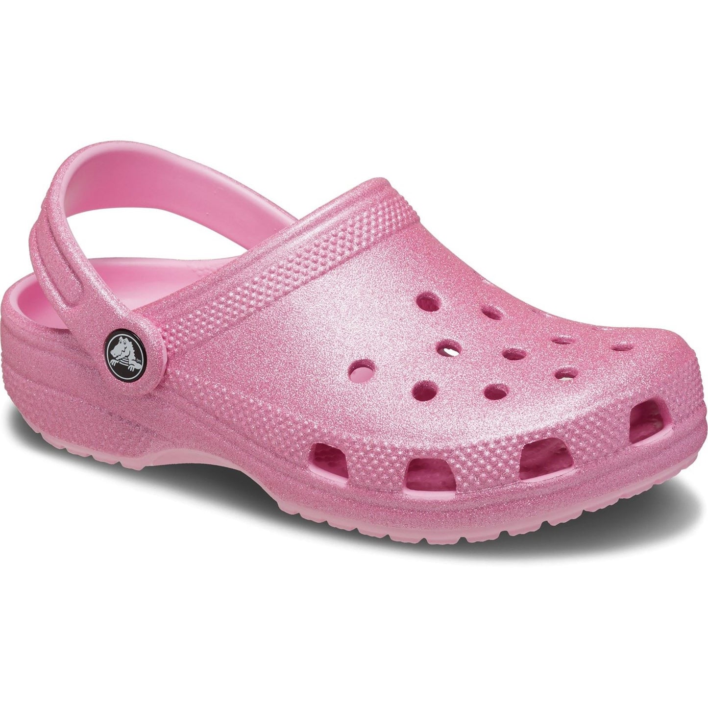 Crocs Classic Glitter Thermoplastic Kids Pink Tweed Glitter Loafers