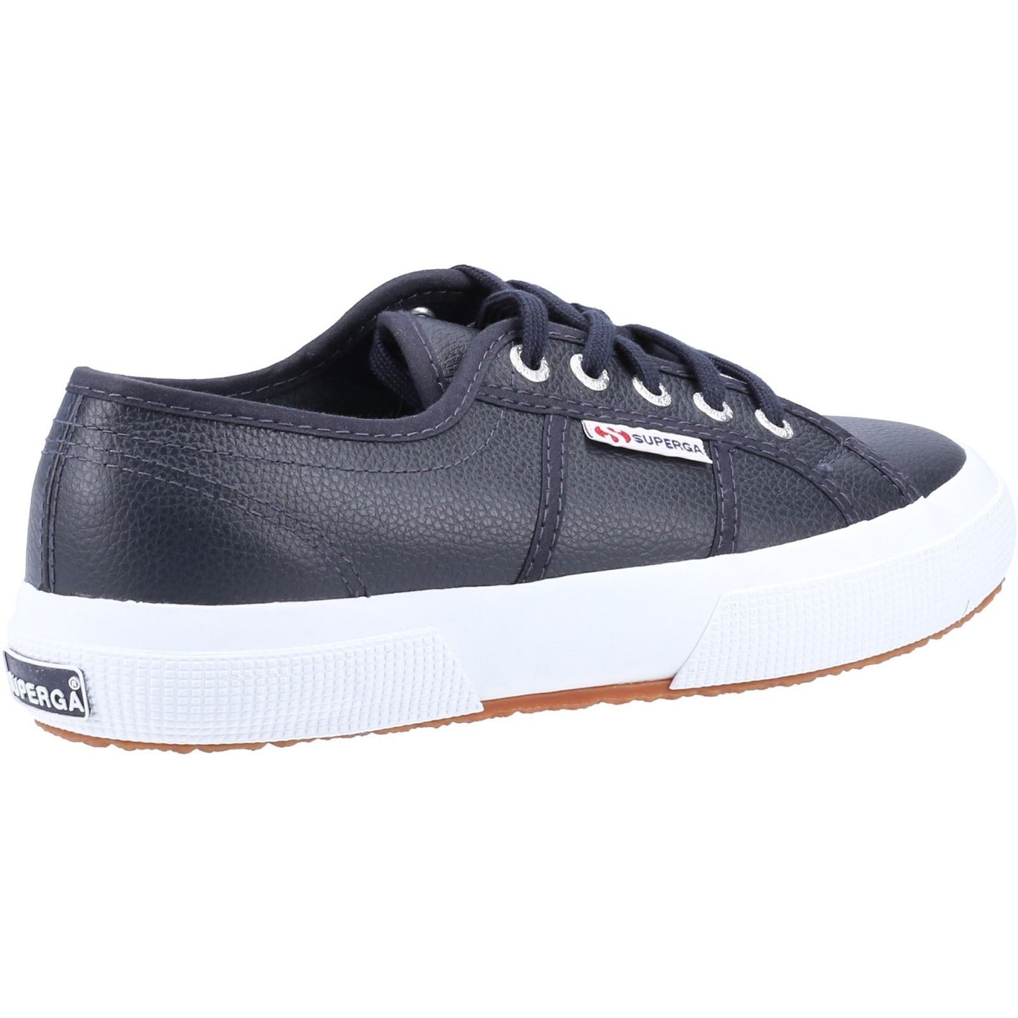 Superga Men's 2750 Tumbled Leather Shoe in Blue Navy