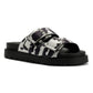 Buffalo Raya Ari Women's Black/White Cow Sandals