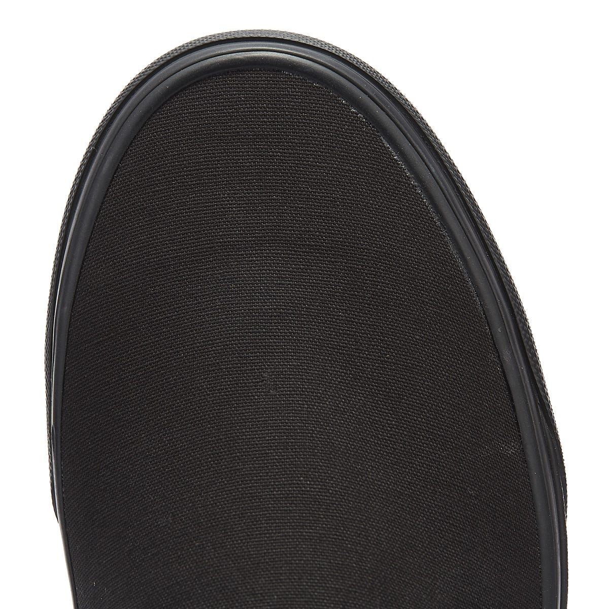 Vans Classic Slip on Black Canvas Skate Trainers VEYEBKA   TOWER London