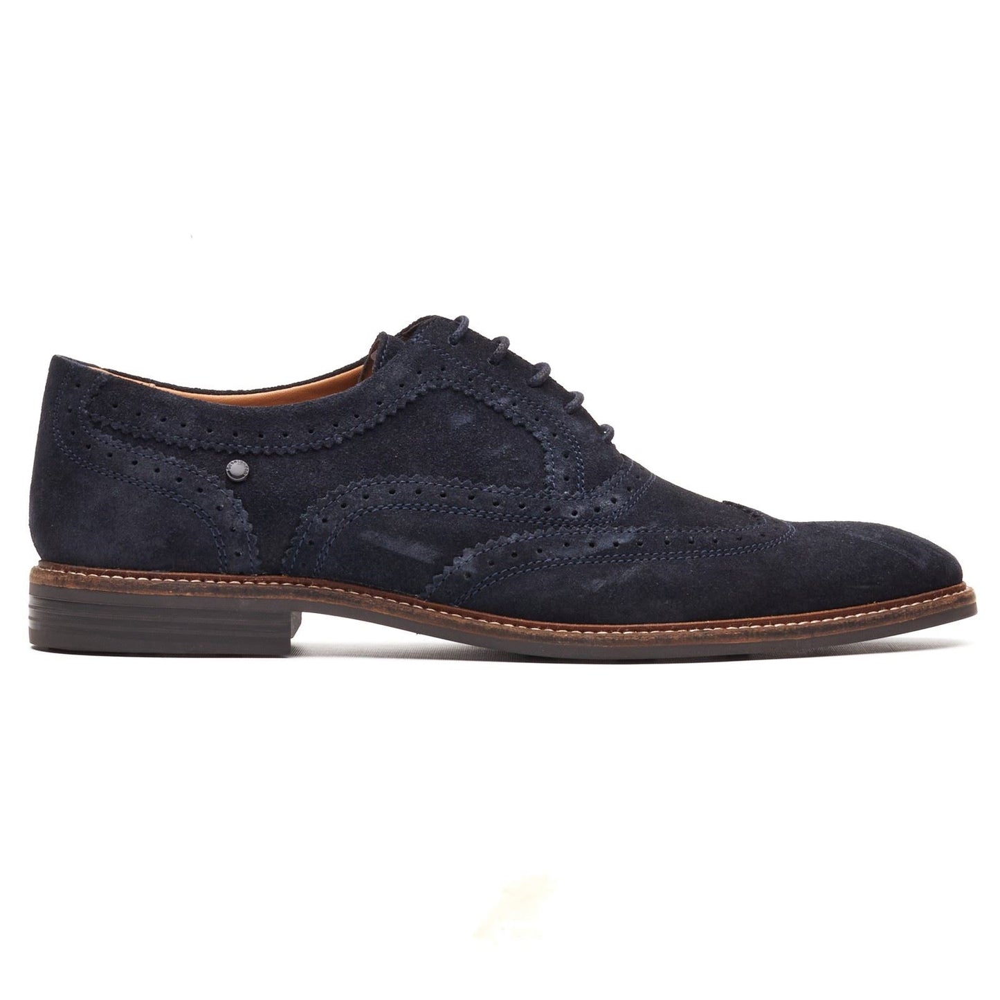 Base London Clarence Brogue Leather Men's Navy Brogues Shoes