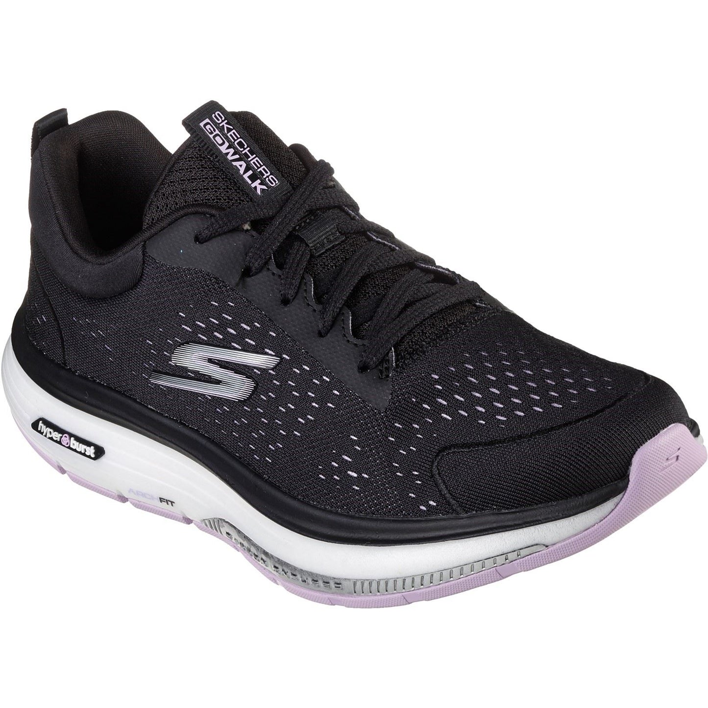 Skechers Women's Go Walk Workout Walker Outpace Trainers in Black/Lavender