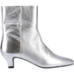 Hush Puppies Nahla Heel Leather Women's Silver Heeled Ankle Boots