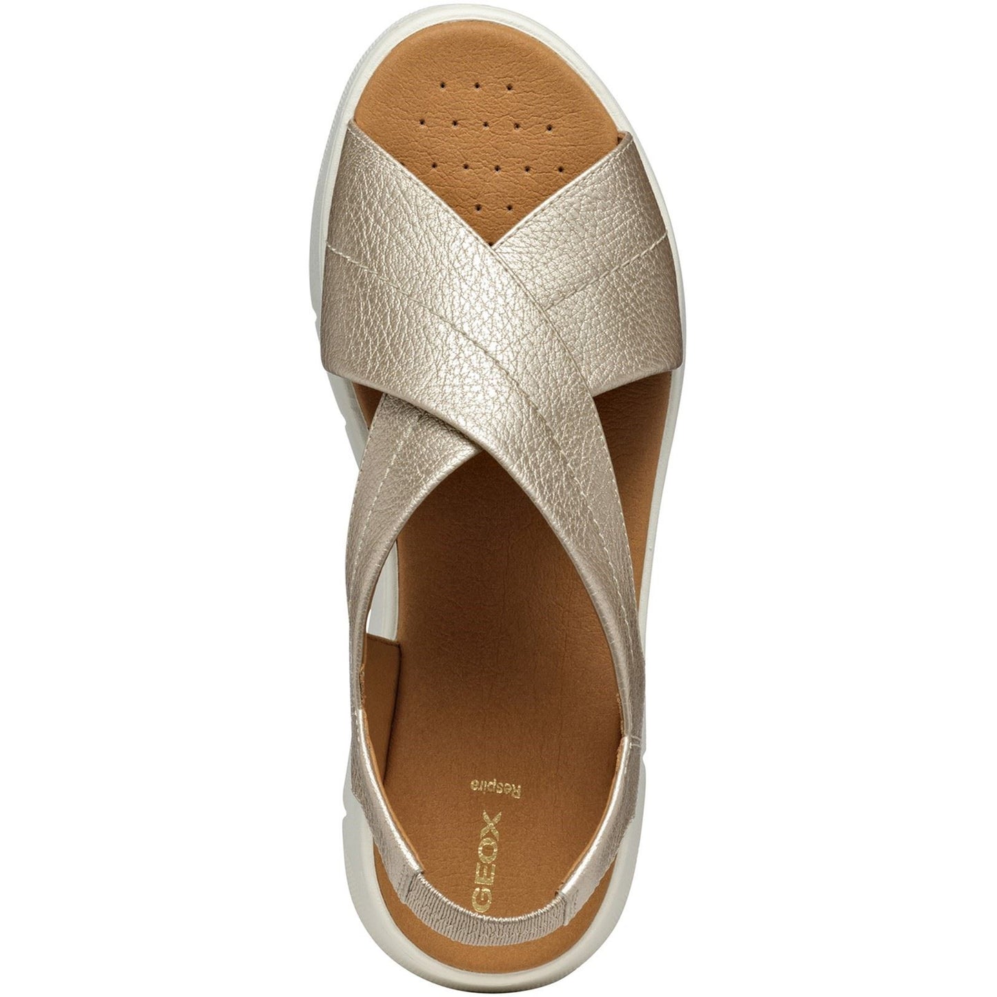 Geox D DANDRA 40 Synthetic Polyurethane Women's Light Gold Sandals