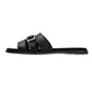 TOMS Sol Mule Leather Women's Black Sandals