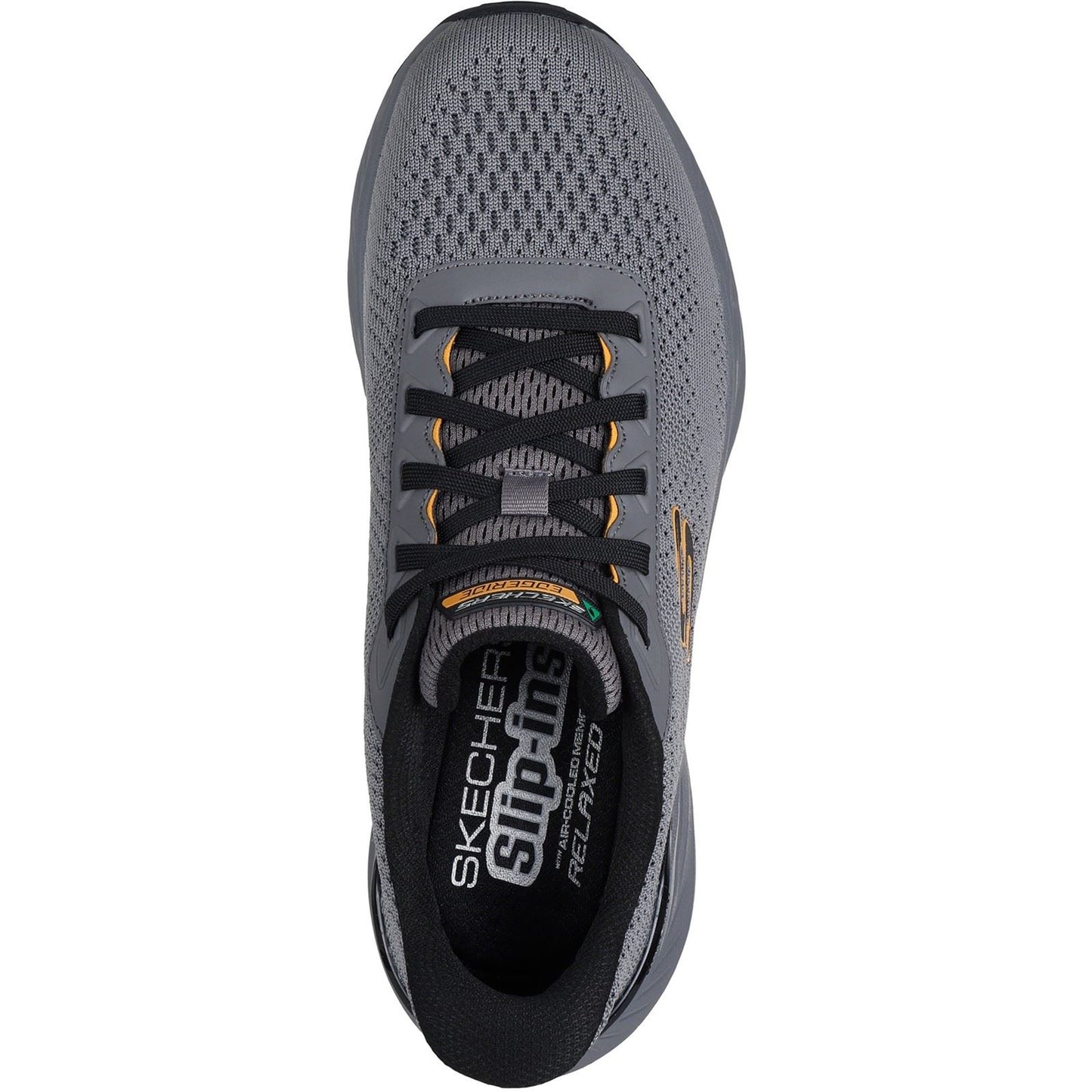 Skechers Edgeride Textile Men's Charcoal/Yellow Trainers
