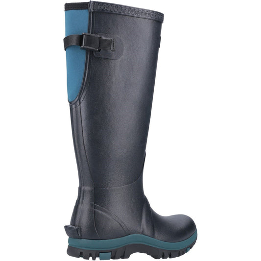 Cotswold Women's Realm Adjustable Wellington Boot in Navy/Teal