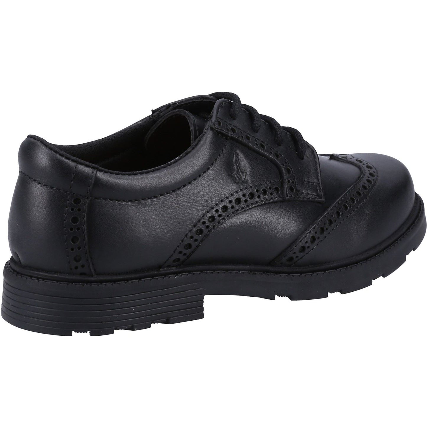 Hush Puppies Jacob Leather Youth Black Brogues