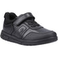 Hush Puppies Sutton Bungee Leather Junior Black Lace-Up Shoes