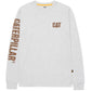 Caterpillar Men's Trademark Banner Long Sleeve T-Shirt in Cream Heather