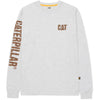 Caterpillar Men's Trademark Banner Long Sleeve T-Shirt in Cream Heather