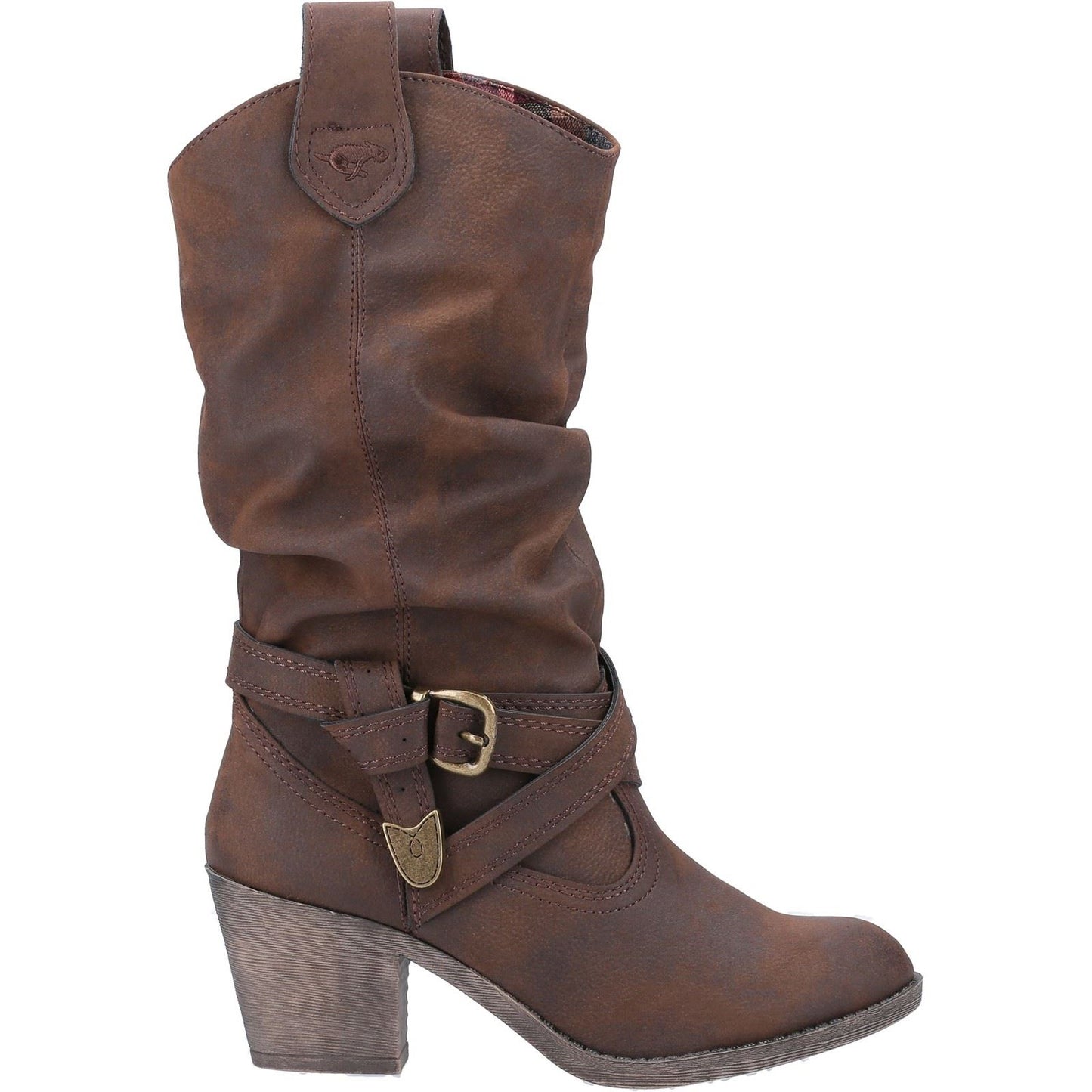 Rocket Dog Women's Sidestep Mid-Calf Western Boot in Brown