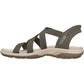 Skechers Reggae Slim Stretch Flex Textile Women's Olive Sandals