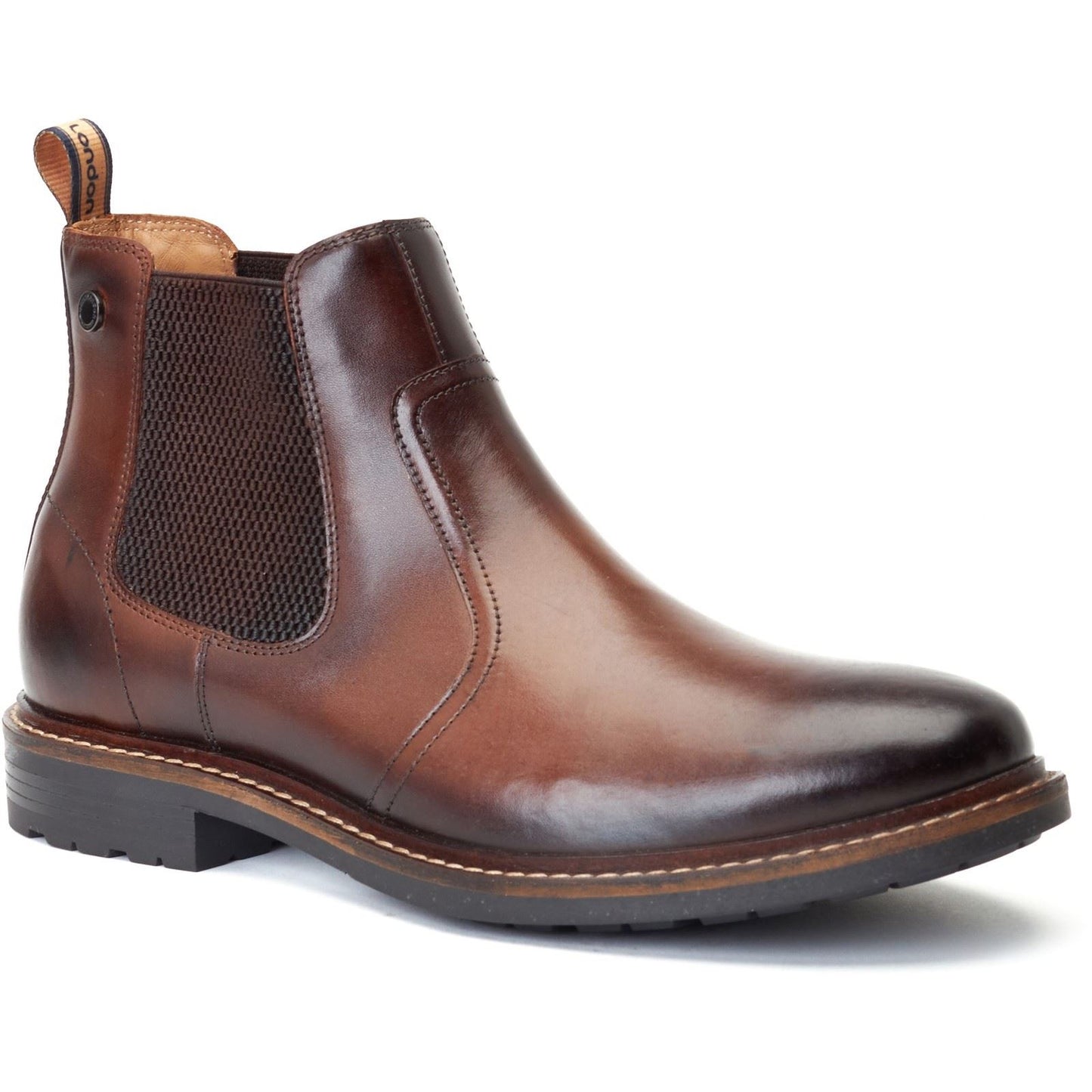 Base London Men's Bloom Chelsea Boot in Burnt Brown