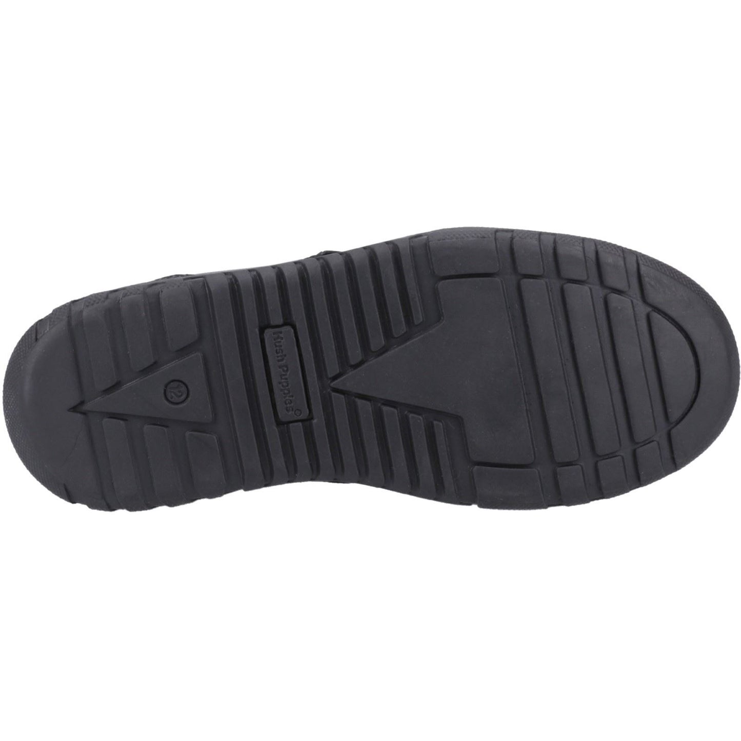 Hush Puppies Steven Leather Youth Black Lace-Up Shoes