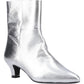 Hush Puppies Nahla Heel Leather Women's Silver Heeled Ankle Boots