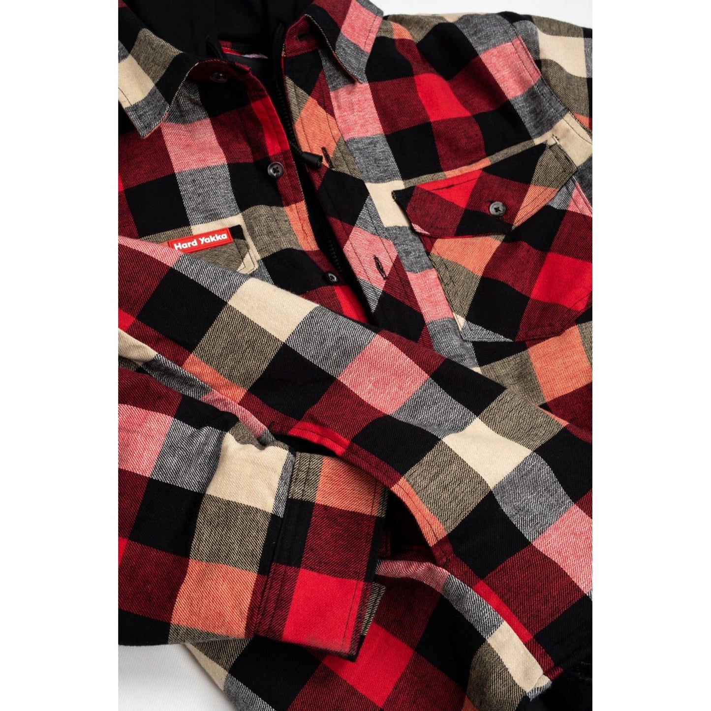Hard Yakka Men's Quilted Flannel Shacket in Red