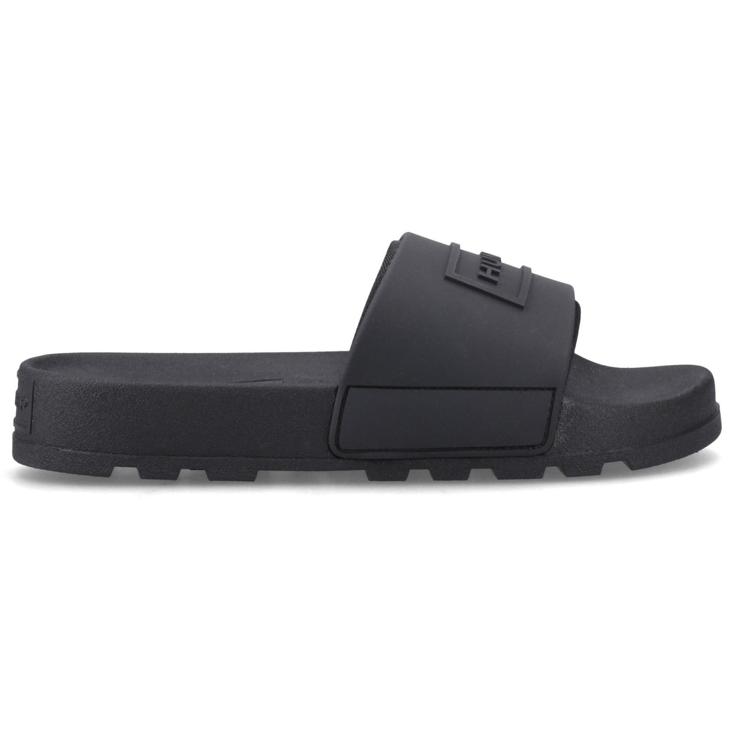 Hunter Core Embossed Slider Polyester Women's Black Slides
