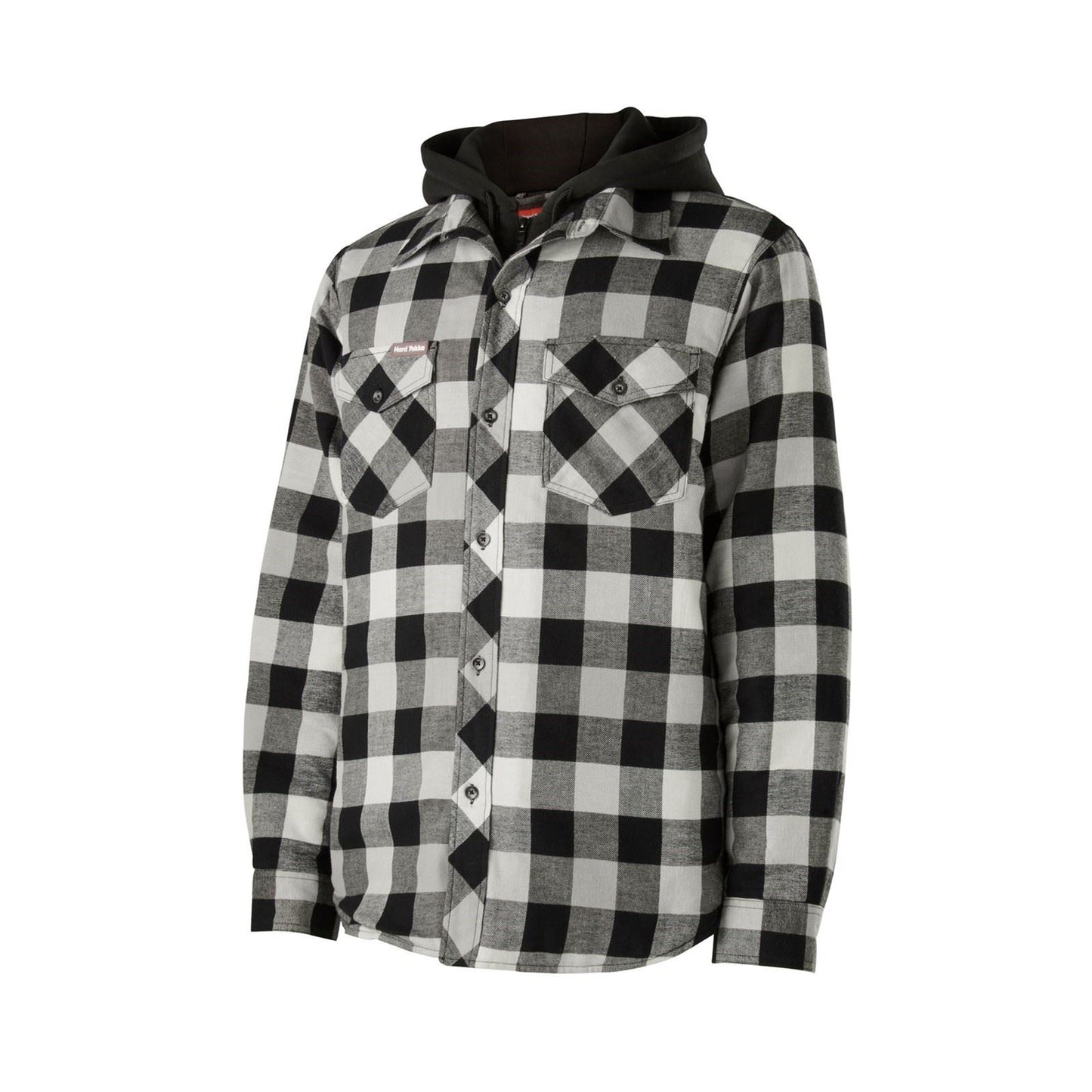 Hard Yakka Men's Quilted Flannel Shacket in Grey