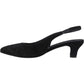 Hush Puppies Nahla Suede Heel Leather Women's Black Round Slingback Shoes