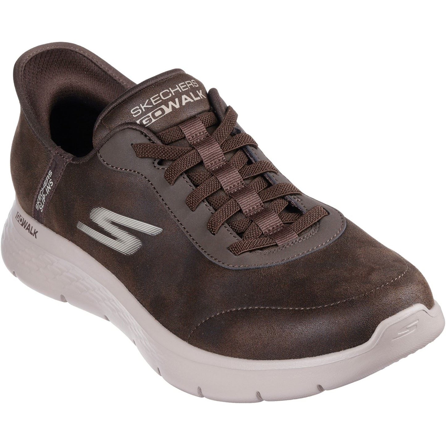 Skechers GO WALK Flex Smooth Motion Textile Men's Brown Trainers