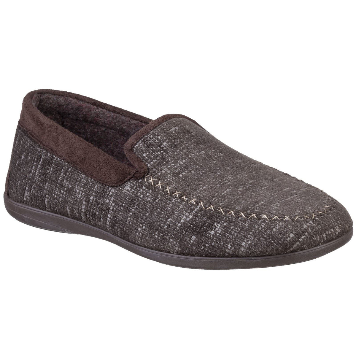Cotswold Men's Stanley Loafer Slipper in Brown