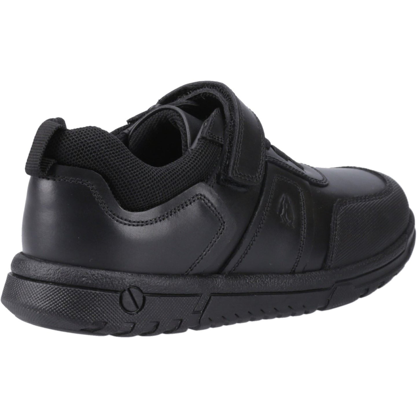 Hush Puppies Sutton Bungee Leather Youth Black Lace-Up Shoes