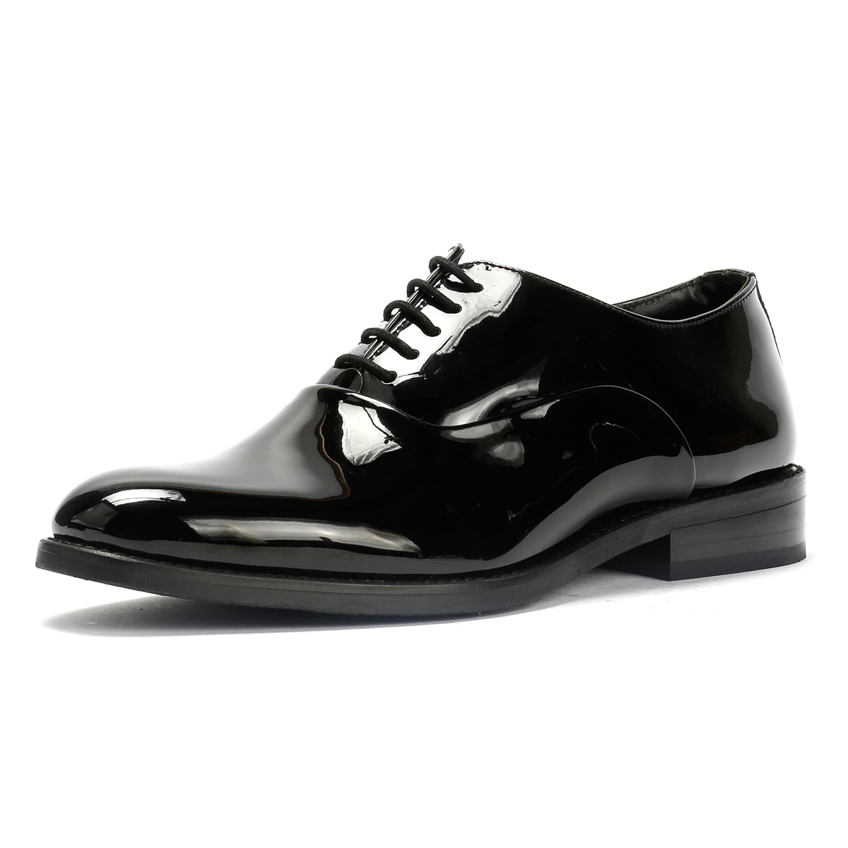Antique Rogue Thorne Patent PU Leather Men's Black Lace-Up Shoes