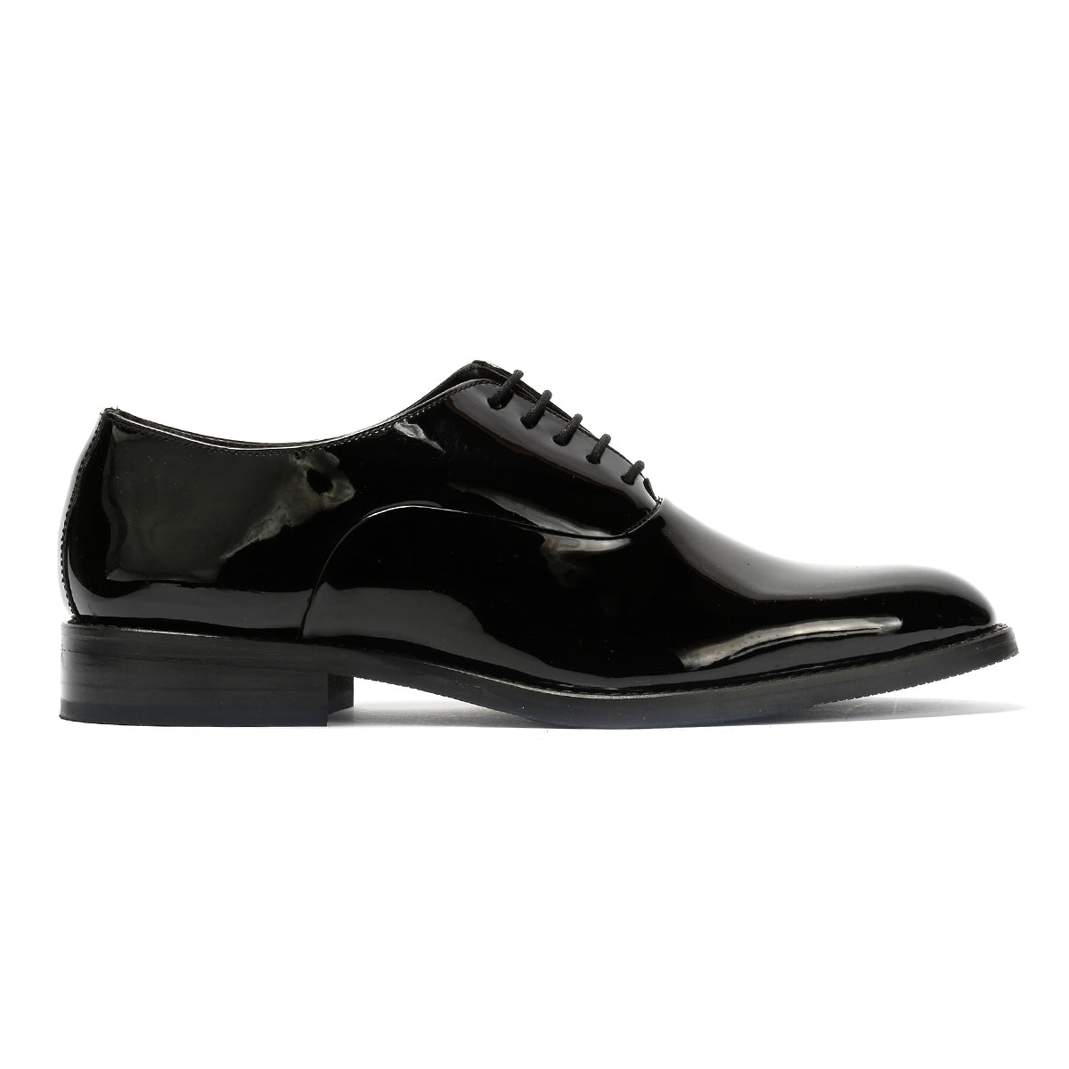 Antique Rogue Thorne Patent PU Leather Men's Black Lace-Up Shoes