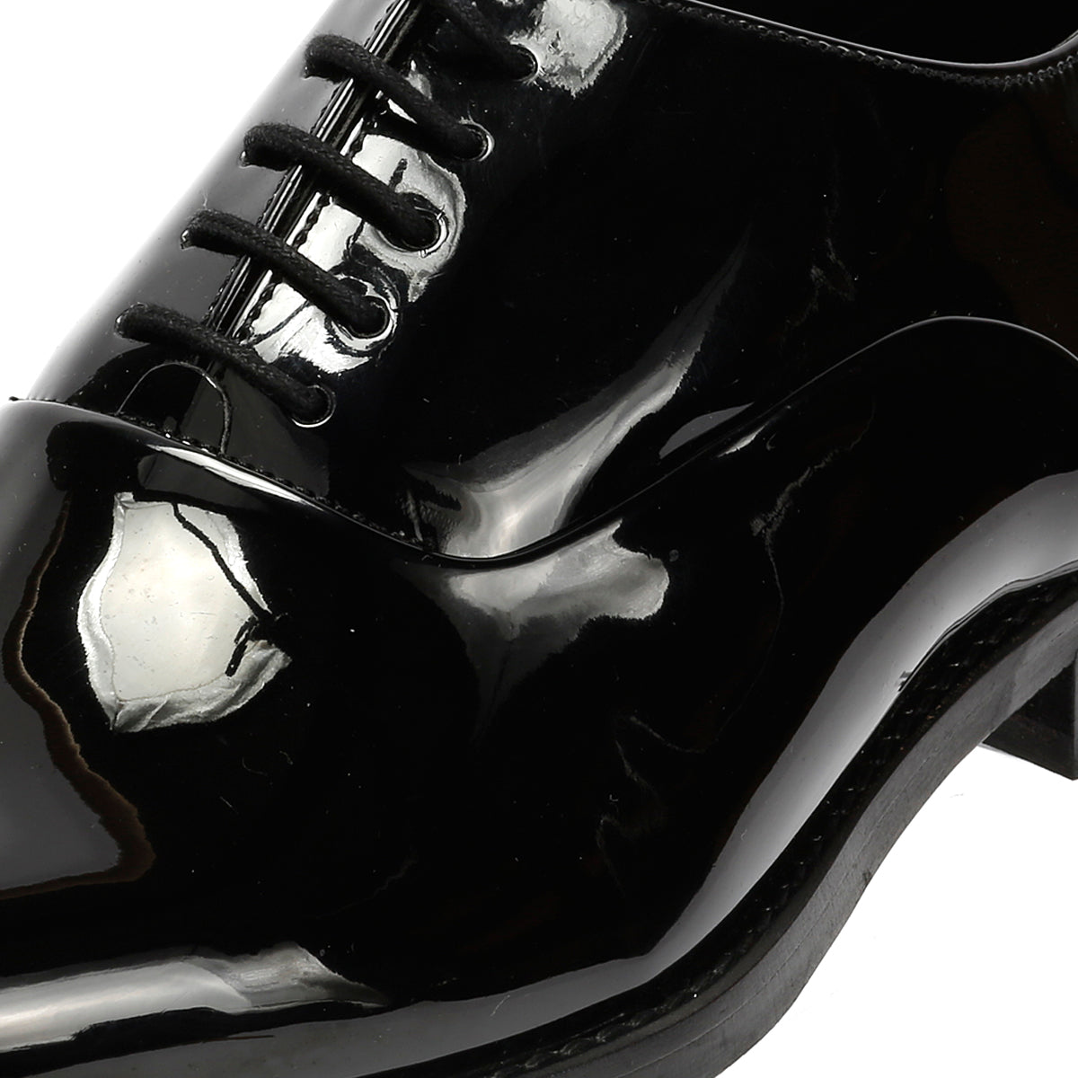 Antique Rogue Thorne Patent PU Leather Men's Black Lace-Up Shoes