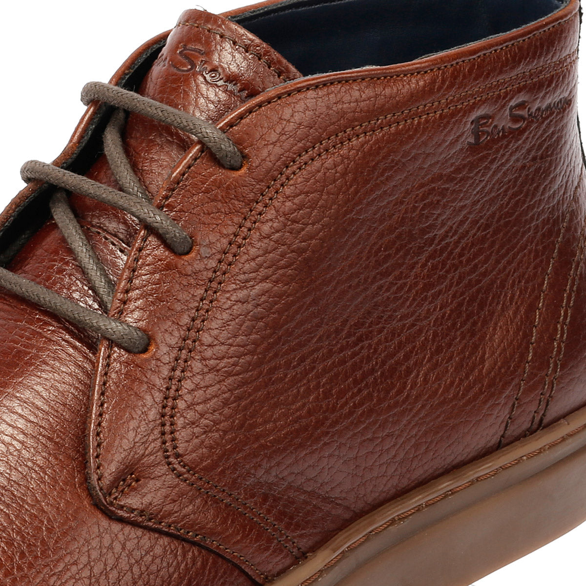 Ben Sherman - BS23510 MENS PARKA BOOT MILLED LEATHER BROWN